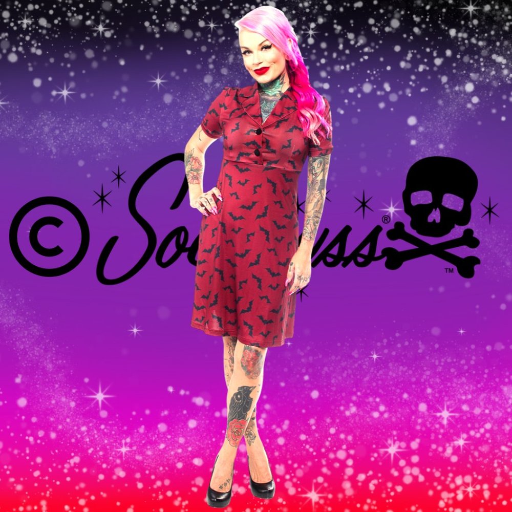 **SOLD** SOURPUSS LUNA BATS ROSIE DRESS